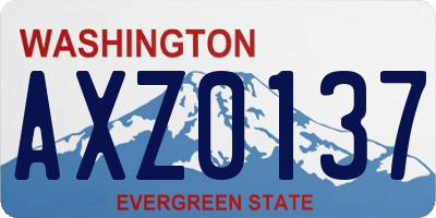 WA license plate AXZ0137