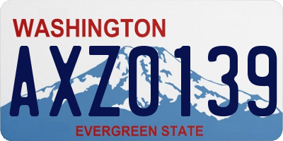 WA license plate AXZ0139