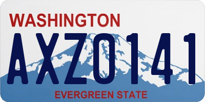 WA license plate AXZ0141