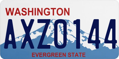 WA license plate AXZ0144