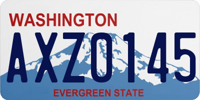 WA license plate AXZ0145
