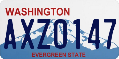 WA license plate AXZ0147