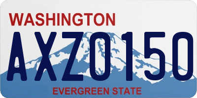 WA license plate AXZ0150