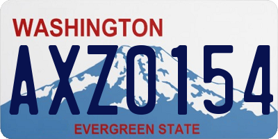 WA license plate AXZ0154