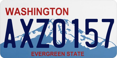 WA license plate AXZ0157
