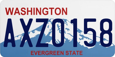 WA license plate AXZ0158
