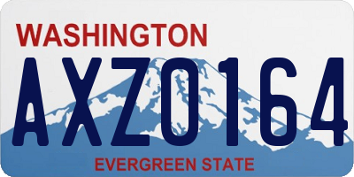 WA license plate AXZ0164