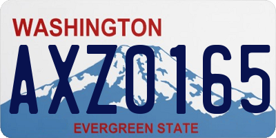 WA license plate AXZ0165