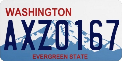 WA license plate AXZ0167