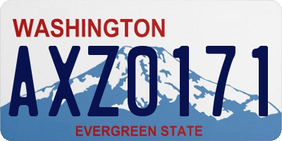 WA license plate AXZ0171