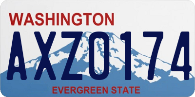 WA license plate AXZ0174