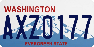 WA license plate AXZ0177