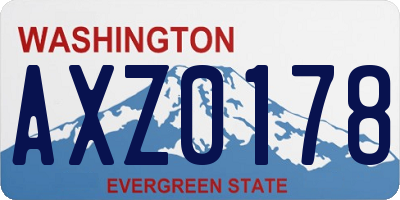 WA license plate AXZ0178