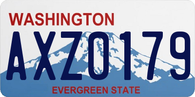 WA license plate AXZ0179
