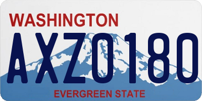WA license plate AXZ0180