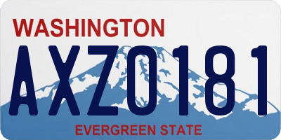 WA license plate AXZ0181
