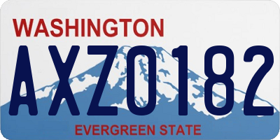WA license plate AXZ0182