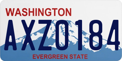 WA license plate AXZ0184