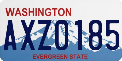 WA license plate AXZ0185