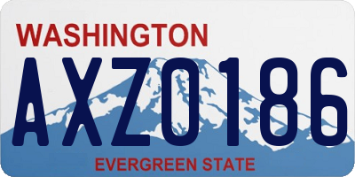 WA license plate AXZ0186