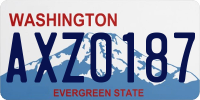 WA license plate AXZ0187