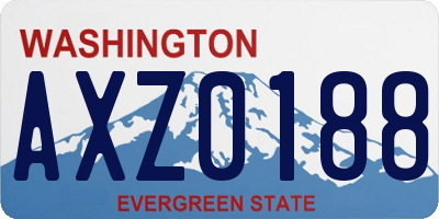 WA license plate AXZ0188