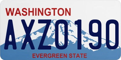 WA license plate AXZ0190