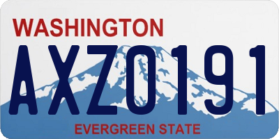 WA license plate AXZ0191