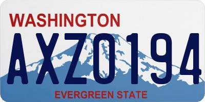 WA license plate AXZ0194