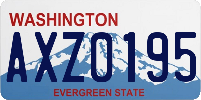 WA license plate AXZ0195