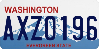 WA license plate AXZ0196
