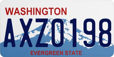 WA license plate AXZ0198