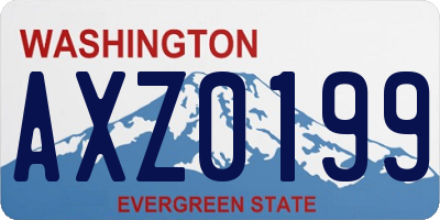 WA license plate AXZ0199