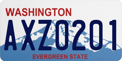 WA license plate AXZ0201