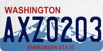 WA license plate AXZ0203