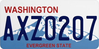 WA license plate AXZ0207
