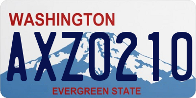 WA license plate AXZ0210