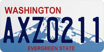 WA license plate AXZ0211