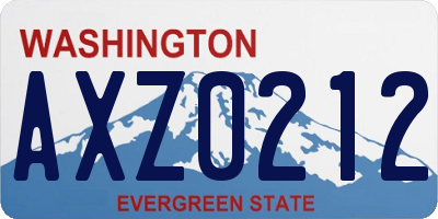 WA license plate AXZ0212