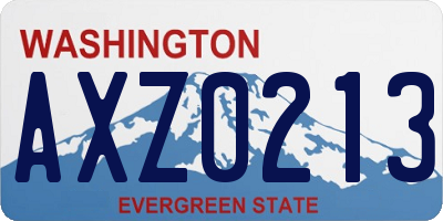 WA license plate AXZ0213