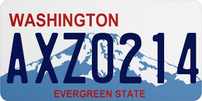 WA license plate AXZ0214
