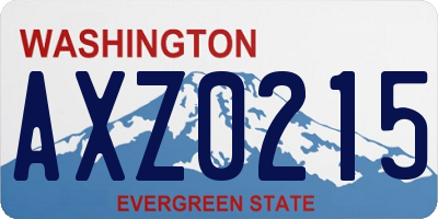WA license plate AXZ0215