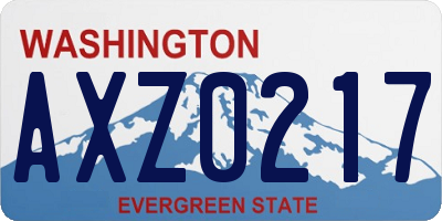 WA license plate AXZ0217