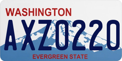 WA license plate AXZ0220