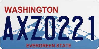 WA license plate AXZ0221