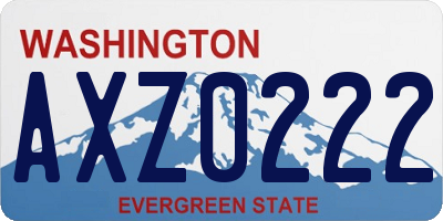 WA license plate AXZ0222