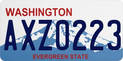 WA license plate AXZ0223