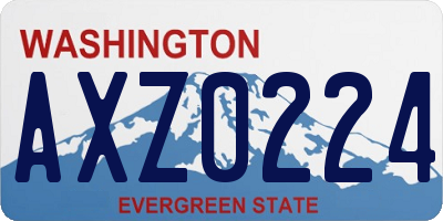 WA license plate AXZ0224