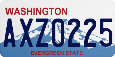 WA license plate AXZ0225