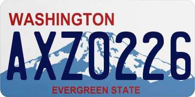 WA license plate AXZ0226